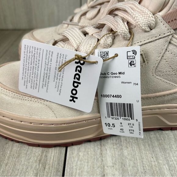 New Reebok Club C Geo Mid Canvas Chunky Platform Sneaker Womens Size 10.5 - Picture 11 of 11